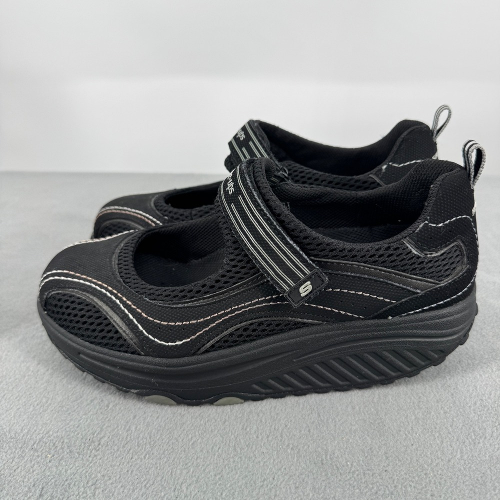 Skechers Shape-ups Womens 7 Black Mary Jane Rocker Walking Shoes 11807